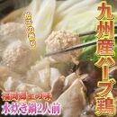 【博多名物】鶏水炊き&もつ鍋2種(醤油味・みそ味)満腹食べくらべ 各2人前(計6人前)【大川市】