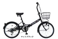 ヱビス自転車　折りたたみ 自転車 ゴールデンロッキー206 シマノ製 外装6段変速 20インチ 完成品【マットブラック】