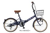 ヱビス自転車　折りたたみ 自転車 ゴールデンロッキー206 シマノ製 外装6段変速 20インチ 完成品【マットネイビー】