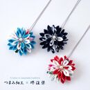 花舞うペンダント「つまみ細工×堺注染」（赤）