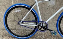 POSTINO シングルスピードバイク 700×28C【ホワイト×ブルー】P602【フレームサイズ460mm】