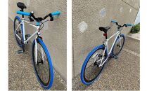 POSTINO シングルスピードバイク 700×28C【ホワイト×ブルー】P602【フレームサイズ500mm】