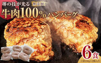 堺の技が光る無添加の牛肉100％ハンバーグ　6食セット
