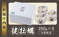 広島かきの逸品 【健牡蠣(けんがき)】 自社ブランド 地御前 生牡蠣むき身 250g×3　※北海道・沖縄・一部離島配送不可※