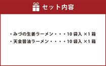 藤原製麺 旭川製造 みづの生姜ラーメン 1箱(10袋入)/旭川 らーめんや 天金醤油ラーメン 1箱(10袋入)インスタント袋麺_03487