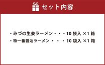 藤原製麺 旭川製造 みづの生姜ラーメン 1箱(10袋入)/特一番醤油ラーメン 1箱(10袋入)インスタント袋麺_03490