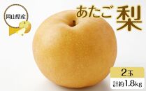 岡山県産 あたご梨 2玉 合計約1.8kg 梨 なし 果物 フルーツ 2024年 