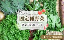 野菜［2024年先行予約］旬の固定種野菜 バイオダイナミック農業 8品目前後（11月～2月のお届け）常温配送 