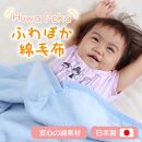 ふわぽか 綿毛布 ブルー 100×140 日本製 綿100% 毛布 赤ちゃん キッズ 子供 保育園 三和シール工業株式会社【ポイント交換専用】