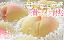 桃&nbsp;2026年&nbsp;清水&nbsp;白桃&nbsp;6玉（1玉250g以上）&nbsp;等級：&nbsp;ロイヤル&nbsp;化粧箱入り&nbsp;もも&nbsp;モモ&nbsp;岡山県産&nbsp;国産&nbsp;フルーツ&nbsp;果物&nbsp;ギフト