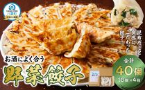 【食感と昆布だしにこだわり】 お酒によく合う野菜餃子40個(10個×4箱) 【 餃子 加工品 冷凍 おつまみ つまみ 食品 グルメ お取り寄せ お取り寄せグルメ 八雲町 北海道 】