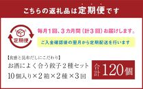 【食感と昆布だしにこだわり】 【3回定期便】お酒によく合う餃子2種セット40個(野菜餃子1箱 10個入り×2箱・もろみ味噌餃子1箱 10個入り×2箱)【 餃子 加工品 冷凍 おつまみ つまみ 定期便 食品 グルメ お取り寄せ お取り寄せグルメ 八雲町 北海道 】