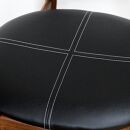 ダイニングチェア　食卓椅子　1脚　WN色　ウォールナット　合成皮革　ブラック色　ステッチ仕上げ　ウォールナット無垢材　ウォールナット突板曲木合板