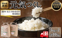 ＜2026年11月以降発送＞【令和8年度新米】先行予約受付&nbsp;数量限定&nbsp;白米(特別栽培農産物)元気つくし&nbsp;5kg×2袋&nbsp;(計10kg)