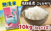米 無洗米 コシヒカリ 鳥取県産 10kg （ 5kg × 2 ）