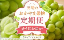 フルーツ 定期便 2025年 先行予約 天晴れ おかやま 果物 定期便 (3)  シャイン マスカット 4回お届け！ 岡山県産 国産 セット ギフト