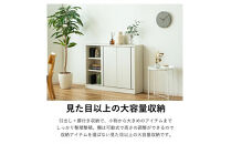 カウンター&nbsp;コンパクト&nbsp;引出し収納&nbsp;収納棚&nbsp;幅120cm&nbsp;スライド扉&nbsp;奥浅&nbsp;シンプル&nbsp;木製家具&nbsp;大川家具【ナチュラル】