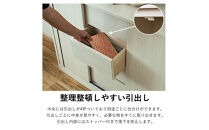 カウンター&nbsp;コンパクト&nbsp;引出し収納&nbsp;収納棚&nbsp;幅120cm&nbsp;スライド扉&nbsp;奥浅&nbsp;シンプル&nbsp;木製家具&nbsp;大川家具【ホワイト】