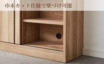 カウンター&nbsp;薄型&nbsp;幅90cm&nbsp;スライド扉&nbsp;引出し収納&nbsp;収納棚&nbsp;奥浅&nbsp;カウンター収納&nbsp;木製家具&nbsp;大川家具【ホワイト】