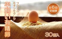 【6回定期便】ファームモチツモタレツの平飼い有精卵（30個入）