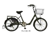 ヱビス自転車　 パテオ 22インチ小径自転車・シマノ製外装6段変速（低床式フレーム 極太タイヤ シマノ製ローラーブレーキ 幼児2人同乗認定）【マットカーキ】