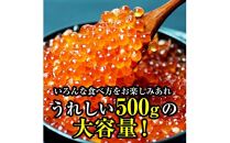 【8月発送】北海道産 いくら（鮭卵）醤油漬け 大容量500g(250g×2パック) 国産 小分けパック イクラ 海鮮丼 ギフト 贈り物 魚介類 魚介 海産物 鮭 シャケ しゃけ 生産者 支援 応援