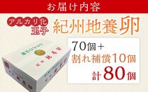 アルカリ化 玉子 紀州地養卵 合計 80個入 (70個＋割れ補償分10個）卵 たまご 玉子 タマゴ 鶏卵 まとめ買い オムレツ 卵かけご飯 朝食 業務用