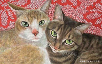 猫の肖像画　日本画