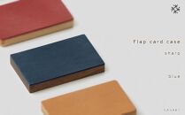 【父の日ギフト】Flap card case -  sharp　blue/SASAKI【旭川クラフト(木製品/名刺入れ)】フラップカードケース / ササキ工芸_04142