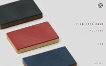 【父の日ギフト】Flap card case -  rounded　red/SASAKI【旭川クラフト(木製品/名刺入れ)】フラップカードケース / ササキ工芸_04143