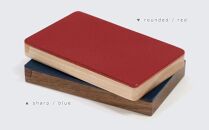 【父の日ギフト】Flap card case -  rounded　red/SASAKI【旭川クラフト(木製品/名刺入れ)】フラップカードケース / ササキ工芸_04143