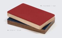 【父の日ギフト】Flap card case -  rounded　red/SASAKI【旭川クラフト(木製品/名刺入れ)】フラップカードケース / ササキ工芸_03270