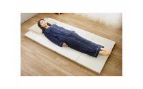 【硬さ　超かため　アイボリー】国産　四つ折りマットレス　シングルサイズ ／ 折りたたみ ウレタン素材 寝具 埼玉県