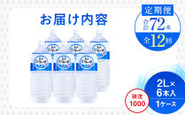 年12回！北海道 羅臼（らうす）のお水 海洋深層水2L×6本定期便 知床 世界自然遺産 国産 備蓄 常備水 ペットボトル ミネラル 清涼飲料水 生産者 支援 応