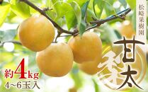 梨「甘太」約4kg（4～6玉入）10月中旬～順次発送【松崎果樹園】