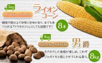 【先行予約】かに太郎定期便Iセット(アスパラ、メロン、ライオンコーン、男爵、鮭いくら醤油漬け)2025年5月から発送開始予定_03822