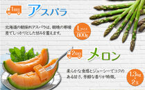 【26年5月発送開始】かに太郎&nbsp;定期便Iセット（アスパラ、赤肉メロン、ライオンコーン、男爵、無添加鮭イクラ醤油漬け）全5回&nbsp;_03822