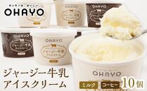 オハヨー乳業 ジャージー牛乳アイスクリーム 120ml×10個（ミルク・コーヒー）ギフト | アイス あいす ミルクアイス バニラ ばにら スイーツ デザート