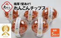 【先行予約】【極厚】堅あげ！れんこんチップス 5カップ ／ 腸活 お菓子 チップス れんこん 小分け おすすめ サクサク ※2024年11月中旬以降順次発送