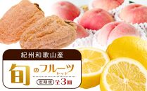 【1・3・7月 全3回】紀州和歌山産旬のフルーツセット（干柿・レモン・桃） 定期便 【魚鶴商店】【UT71】