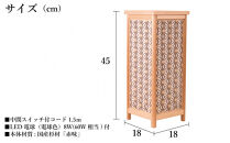 レーザー角行灯「趣」麻の葉組子模様&nbsp;国産杉ツキ板/楮和紙貼り&nbsp;LED電球