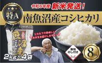 【新米発送】「無地のし」 令和6年産 新潟県 南魚沼産 コシヒカリ お米 2kg×4袋 計 8kg 精米済み（お米の美味しい炊き方ガイド付き） お米 こめ 白米 新米 こしひかり 食品 人気 おすすめ 魚沼 南魚沼 南魚沼市 新潟県産 新潟県 精米 産直 産地直送