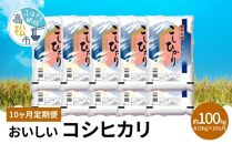 【10ヶ月定期便】計約100kg おいしいコシヒカリ約10kg