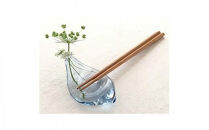 ＜Aji&nbsp;Glass＞　箸置き　ひと花　2個セット　(GIFT&nbsp;BOX付)