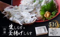 冷凍生しらす＋釜揚げしらすセット&nbsp;510g（生しらす100g×3・釜揚げしらす70g×3）静岡県御前崎産&nbsp;しらす丼&nbsp;&nbsp;小分け&nbsp;個包装&nbsp;便利&nbsp;大容量&nbsp;徳用&nbsp;&nbsp;海鮮丼&nbsp;どんぶり&nbsp;刺身&nbsp;おつまみ&nbsp;おかず&nbsp;惣菜&nbsp;晩ごはん