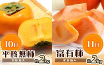 【7・8・10・11月 全4回】紀州和歌山産旬のフルーツセット（バレンシア・桃・ひらたねなし柿・富有柿）【UT81】