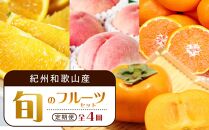 【7・8・10・12月 全4回】紀州和歌山産旬のフルーツセット（バレンシア・桃・ひらたねなし柿・みかん）【UT80】