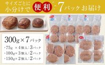 ひかり麦豚　ハンバーグセット サイズ違い 22個 ( 300g × 7パック )