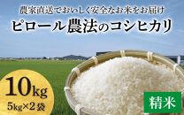 【先行予約】【令和6年産】【ピロール米】ピロール農法のコシヒカリ 精米 10kg（5kg×2袋） / 一等米 福井県産 ブランド米 ご飯 白米 お米 コメ 新鮮 小分け 新米 ※2024年9月下旬より順次発送