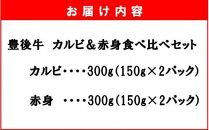 【黒毛和牛】 豊後牛／カルビ＆赤身 焼肉食べ比べセット（各150g×2P）_2393R